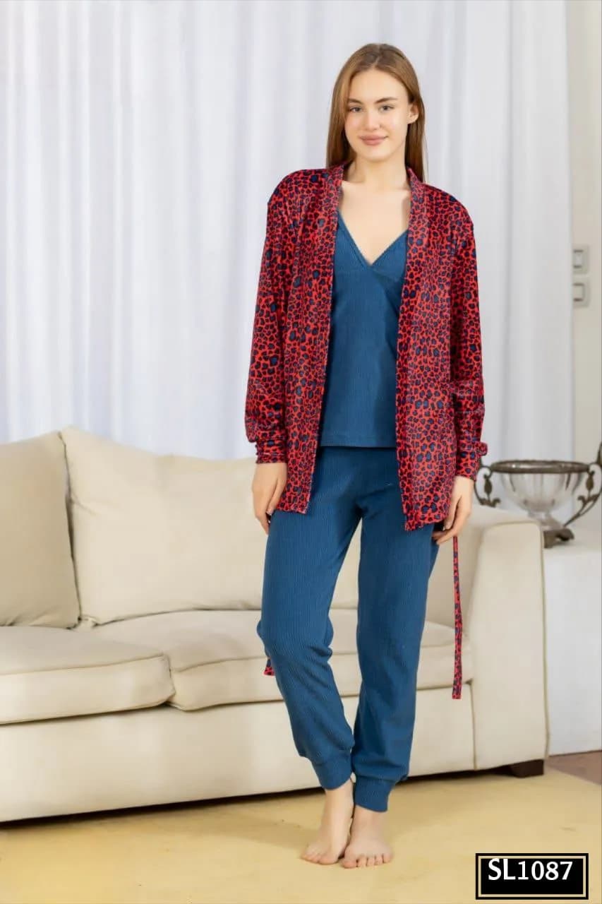 Burgundy Tiger Pajama - 1087