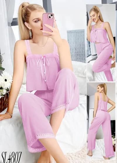 Lavender Lace Pajama Set - 4807