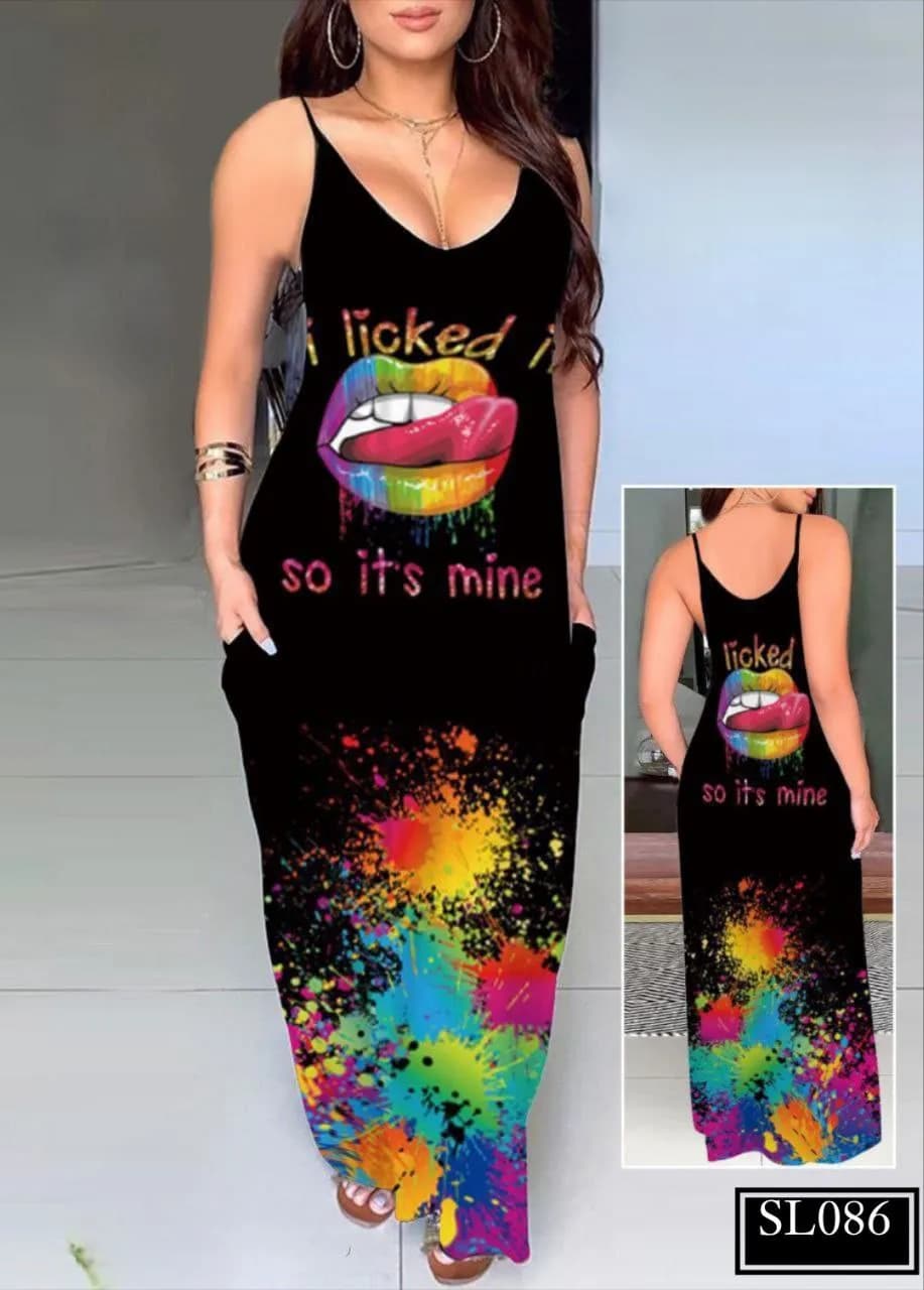 Pop Lips Black Maxi - 086