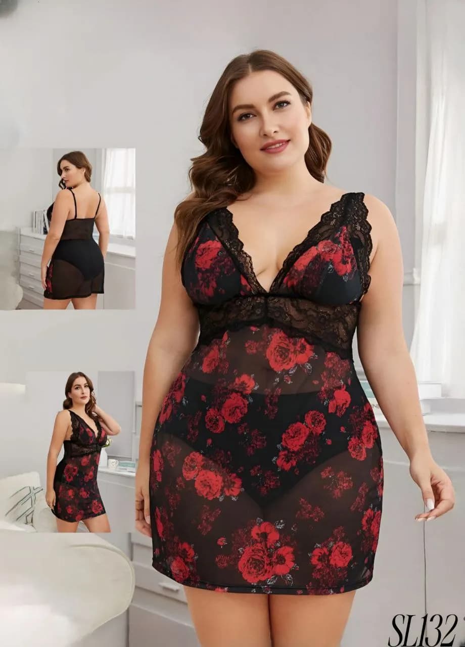 Romance Sheer Red Lingerie - 132