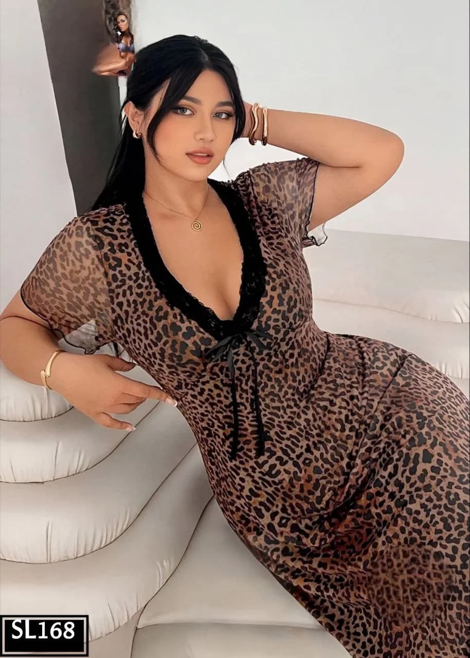 Tiger Deep V Dress - 168