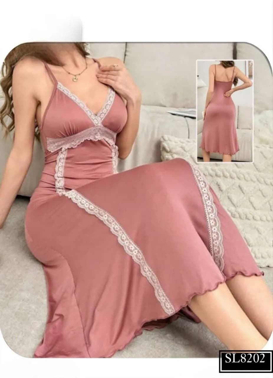 Rosé Lace Nightdress 8202