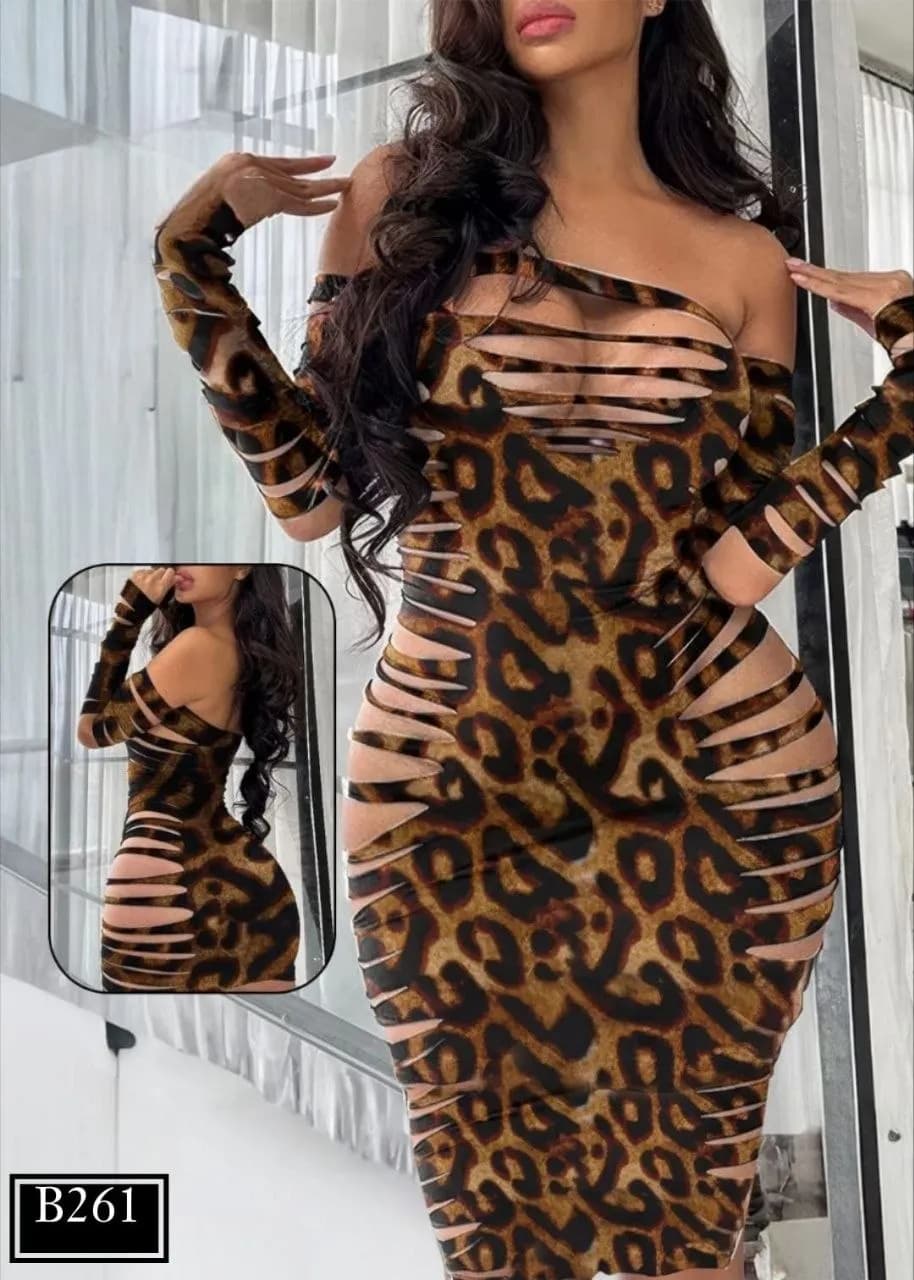 Midnight Leopard Dress B261