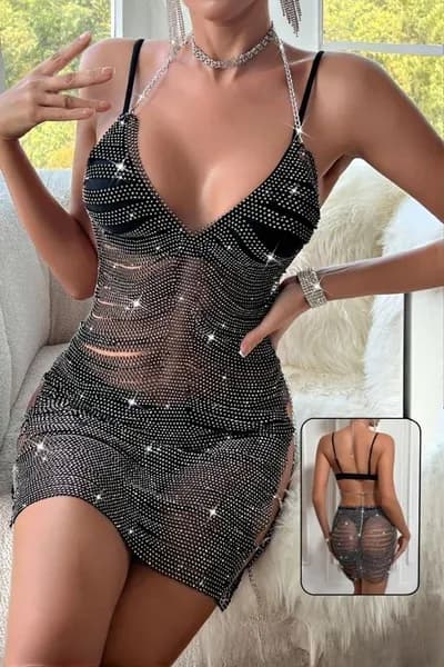 Crystal Glam Mini Dress 434