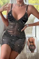 Crystal Glam Mini Dress 434 1